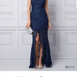 Le Chateau Lace V Neck Gown